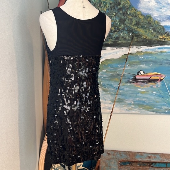 NWT,Express, Sexy Sheer Upper, Fun Shimmering Sequins, Noir, Lightweight, Size S - Picture 7 of 15